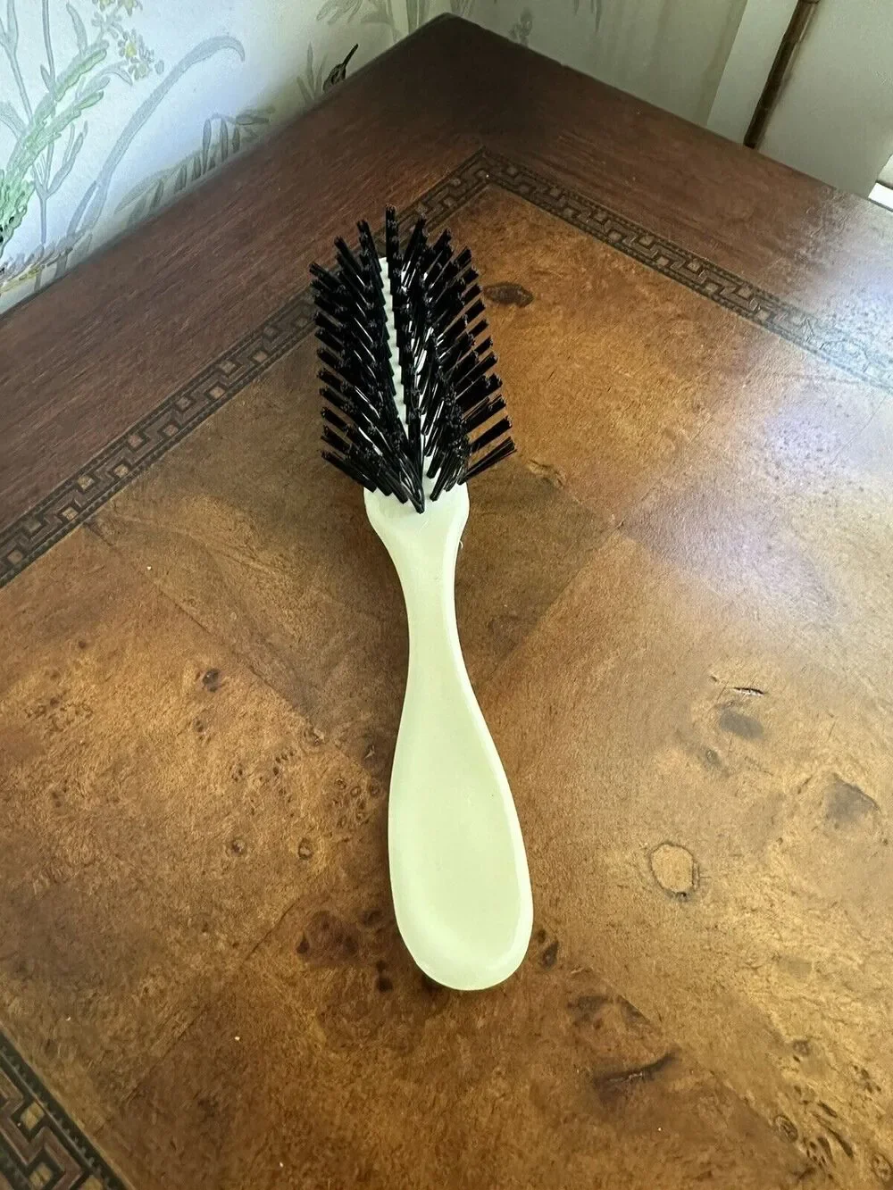 Vintage Nylon Bristle Brush- Cream Handle 7” Long